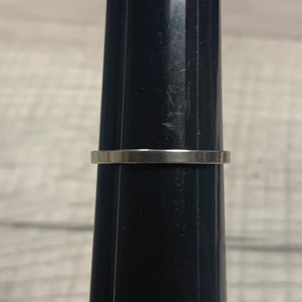 Minimalist Silver Tone Flat Band Stacking Ring Size 11.25